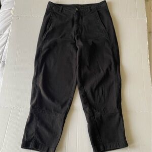 Quince Stretch Cotton Twill Barrel Leg Pants in Black sz 6/28 Women's Tapered